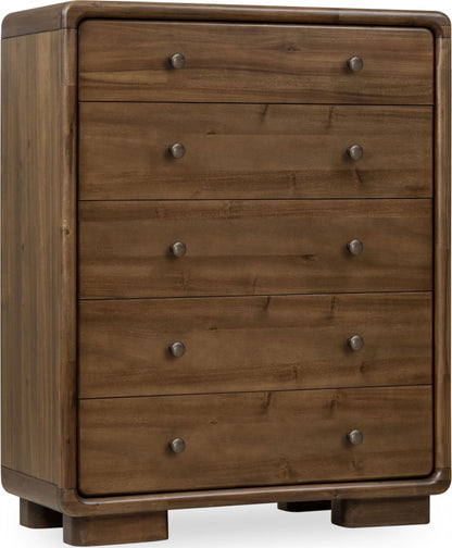 Boka - Five Drawer Acacia Wood Chest - Impala