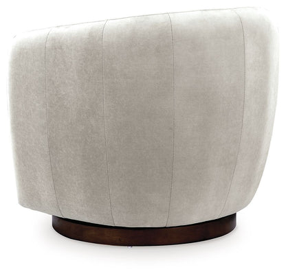 Annbury - Swivel Accent Chair - Light Beige
