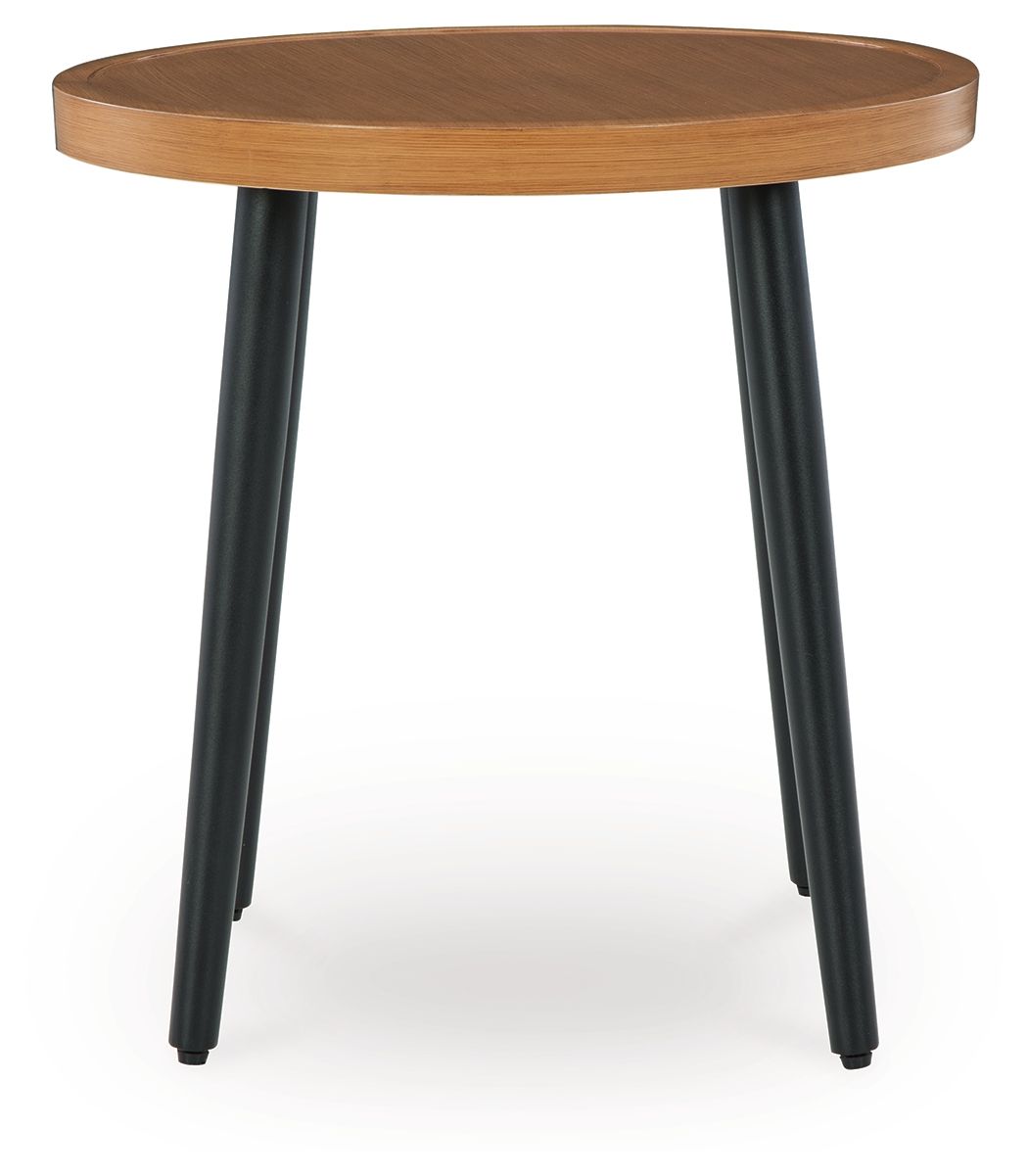 Horizon Hall - Round End Table - Two-tone Brown