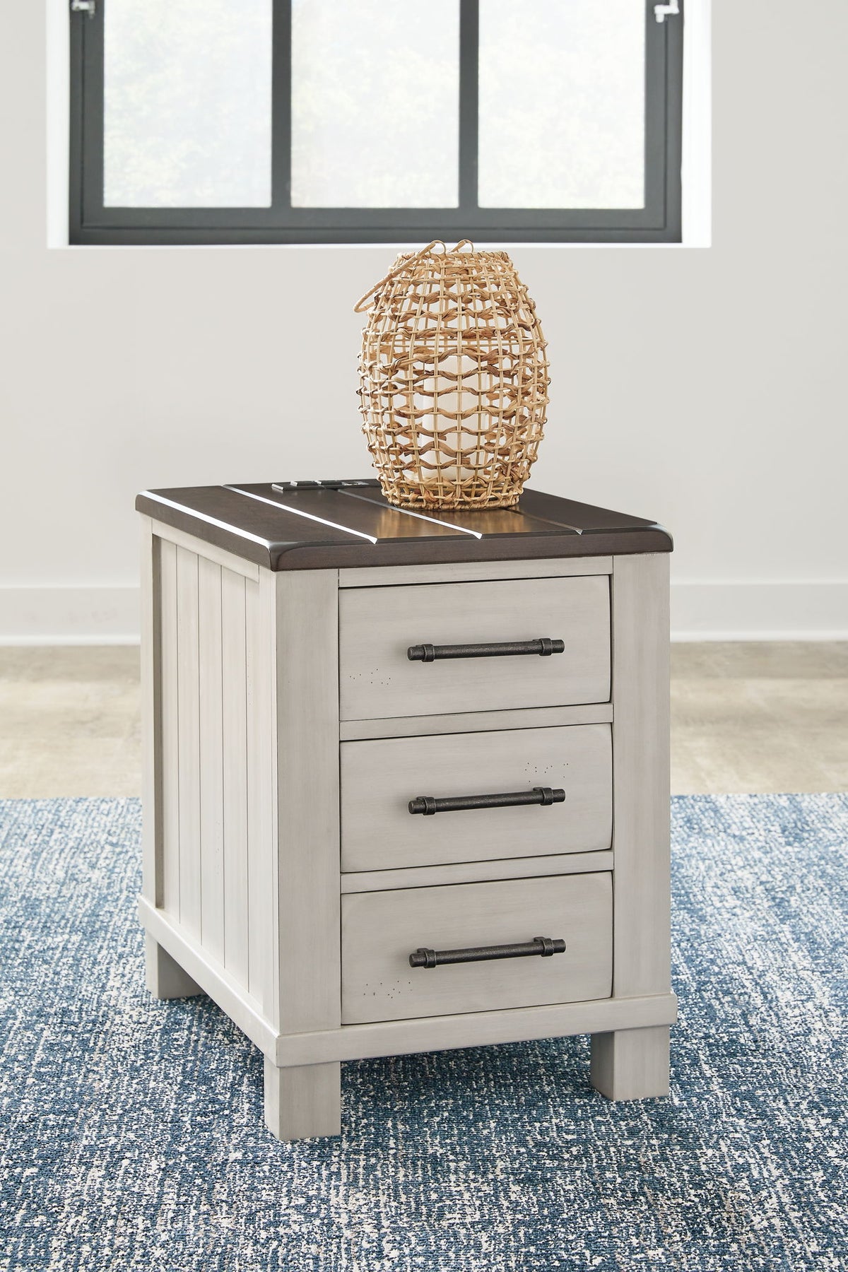 Darborn - Chair Side End Table - Gray / Brown