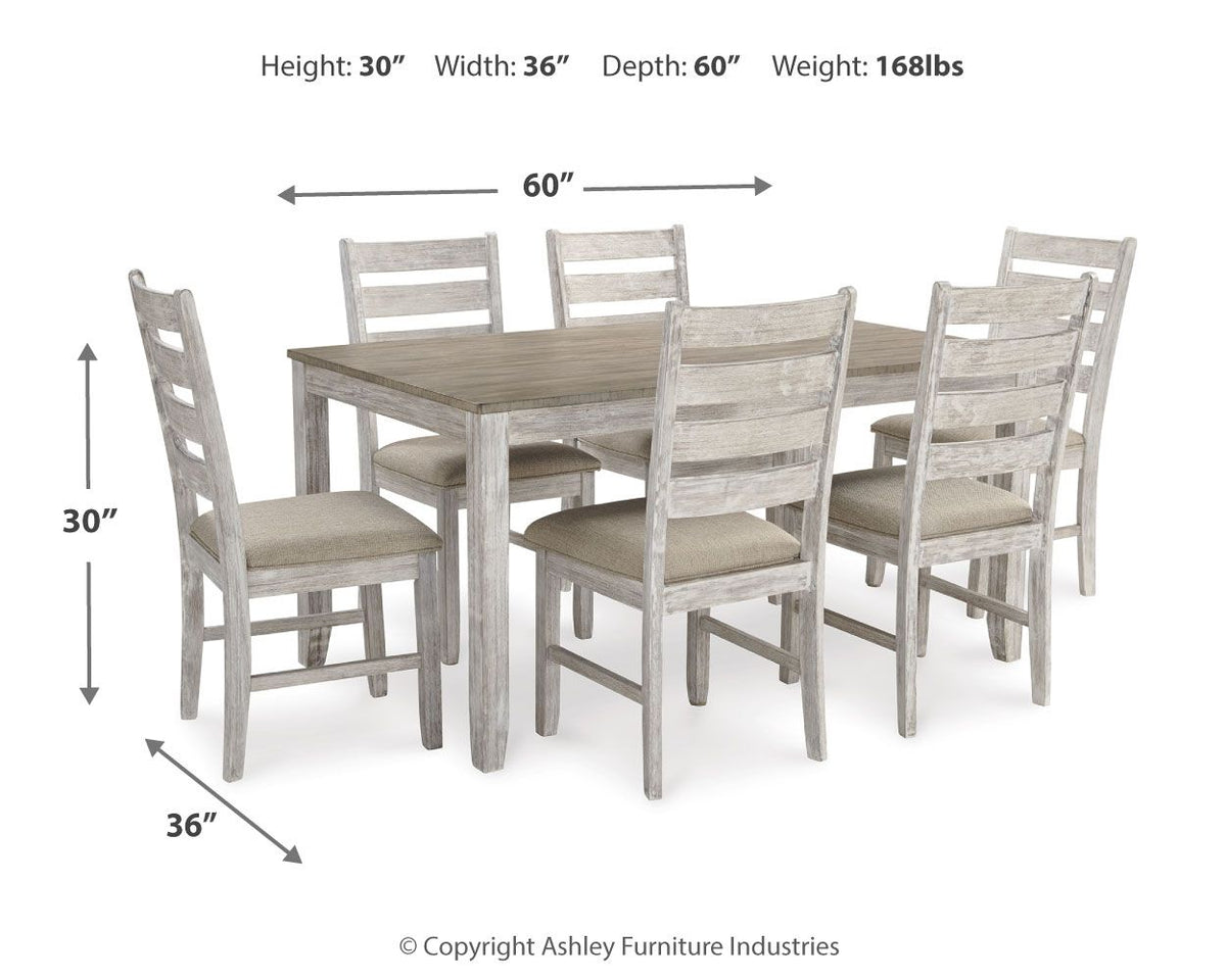 Skempton - Dining Room Table Set (Set of 7) - White