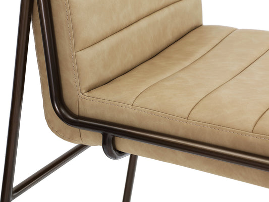 Crossroads 2.0 - Madison Metal Frame Bar Stool - Honey Synthetic Leather