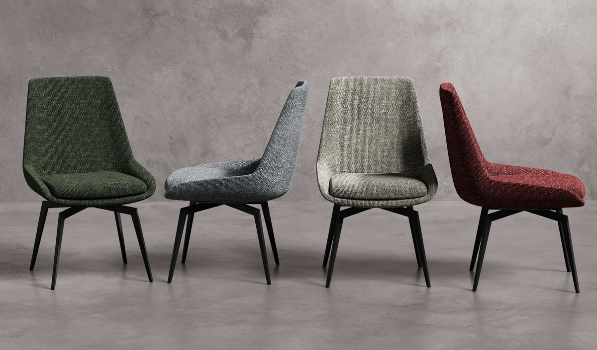 Ceo - 180 Degree Return Swivel Upholstered Dining Chair (Set of 2)
