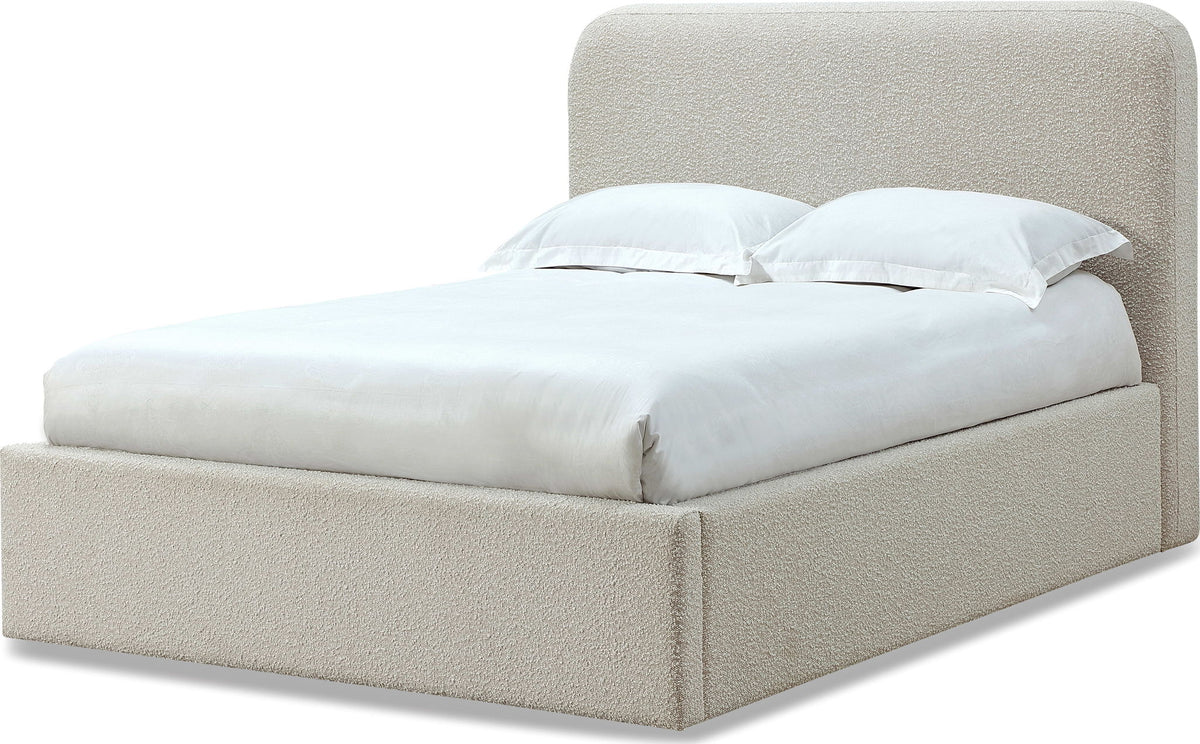 Virgil Off-White - Upholstered Platform Bed