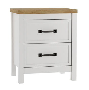 Kerisden - Two Drawer Night Stand - White / Brown