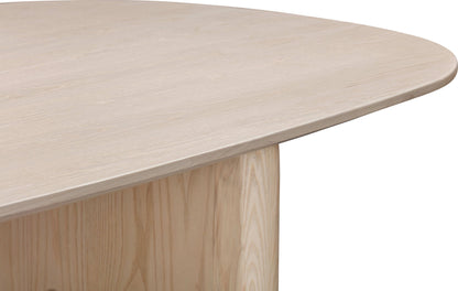 Liv - Ash Wood Oval Dining Table - White Sand