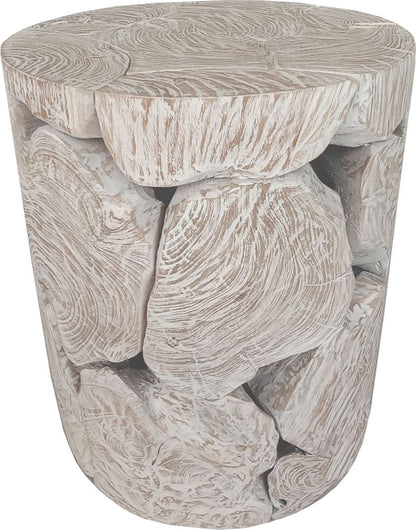 One - Teak Slice Round End Table