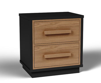 Kozmour - Two Drawer Night Stand - Black / Brown