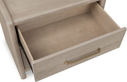 Gardenia - 2 Drawer Oak Wood Nightstand - Chai