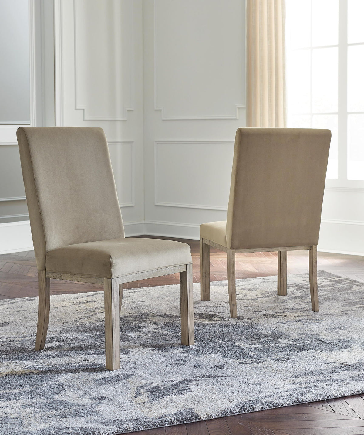 Chrestner - Dining UPH Side Chair (Set of 2) - Gray / Brown