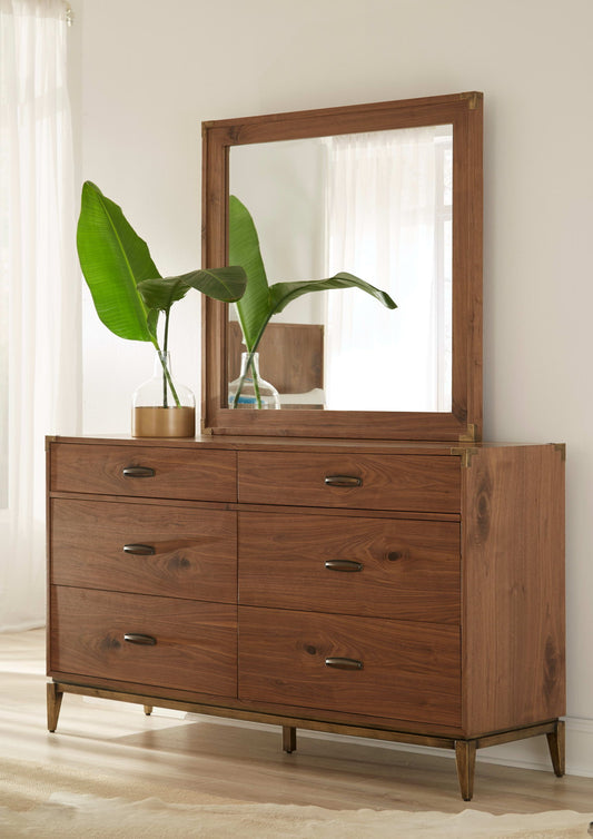 Adler - Six Drawer Dresser - Natural Walnut (2024)