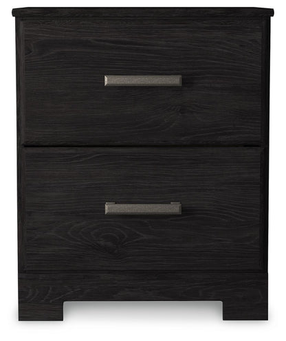 Belachime - Two Drawer Night Stand - Charcoal
