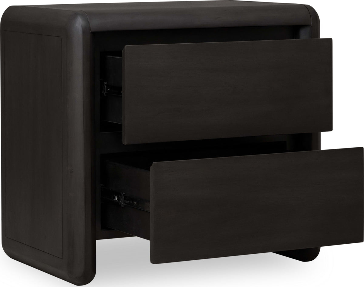 Xolani - Two Drawer Acacia Wood Nightstand - Jaguar