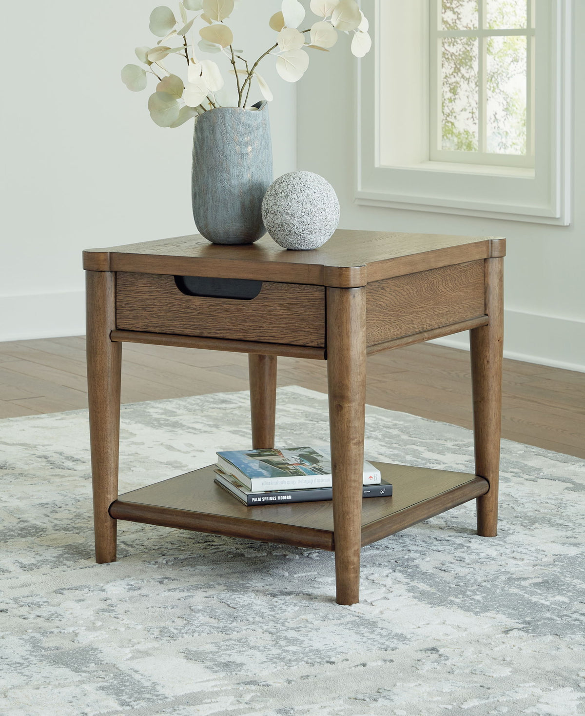 Roanhowe - Rectangular End Table - Brown