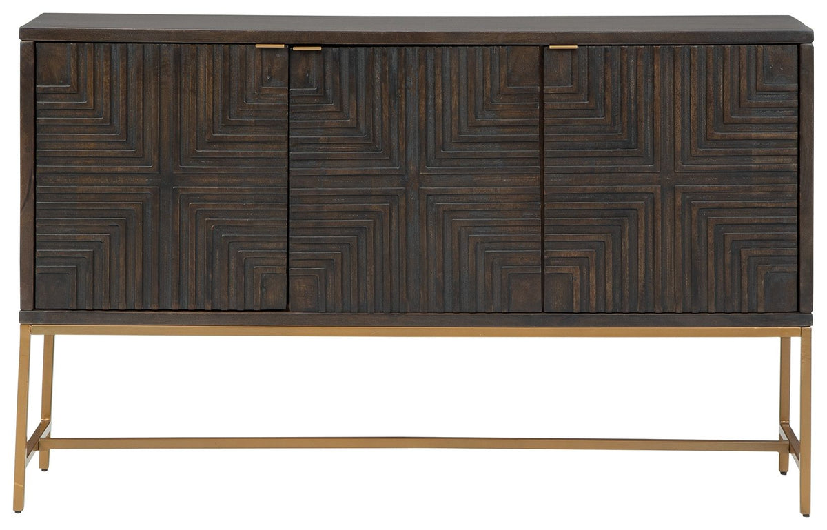 Elinmore - Accent Cabinet - Brown / Gold Finish