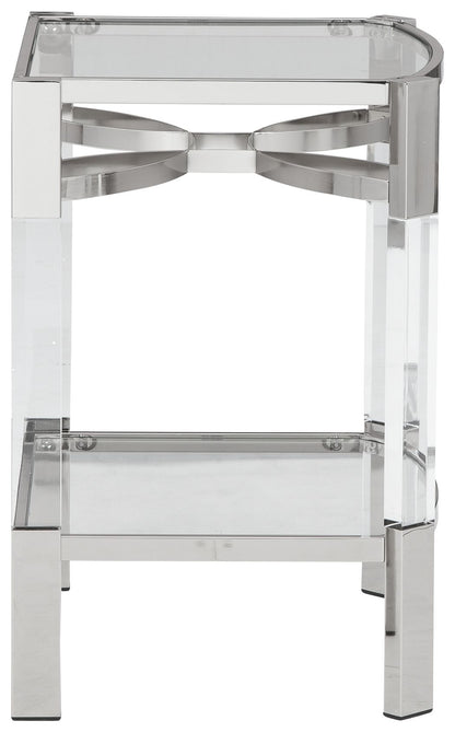 Chaseton - Accent Table - Clear / Silver Finish