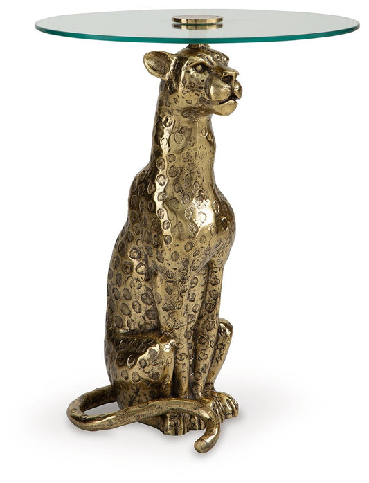 Vallain - Accent Table - Antique Gold Finish