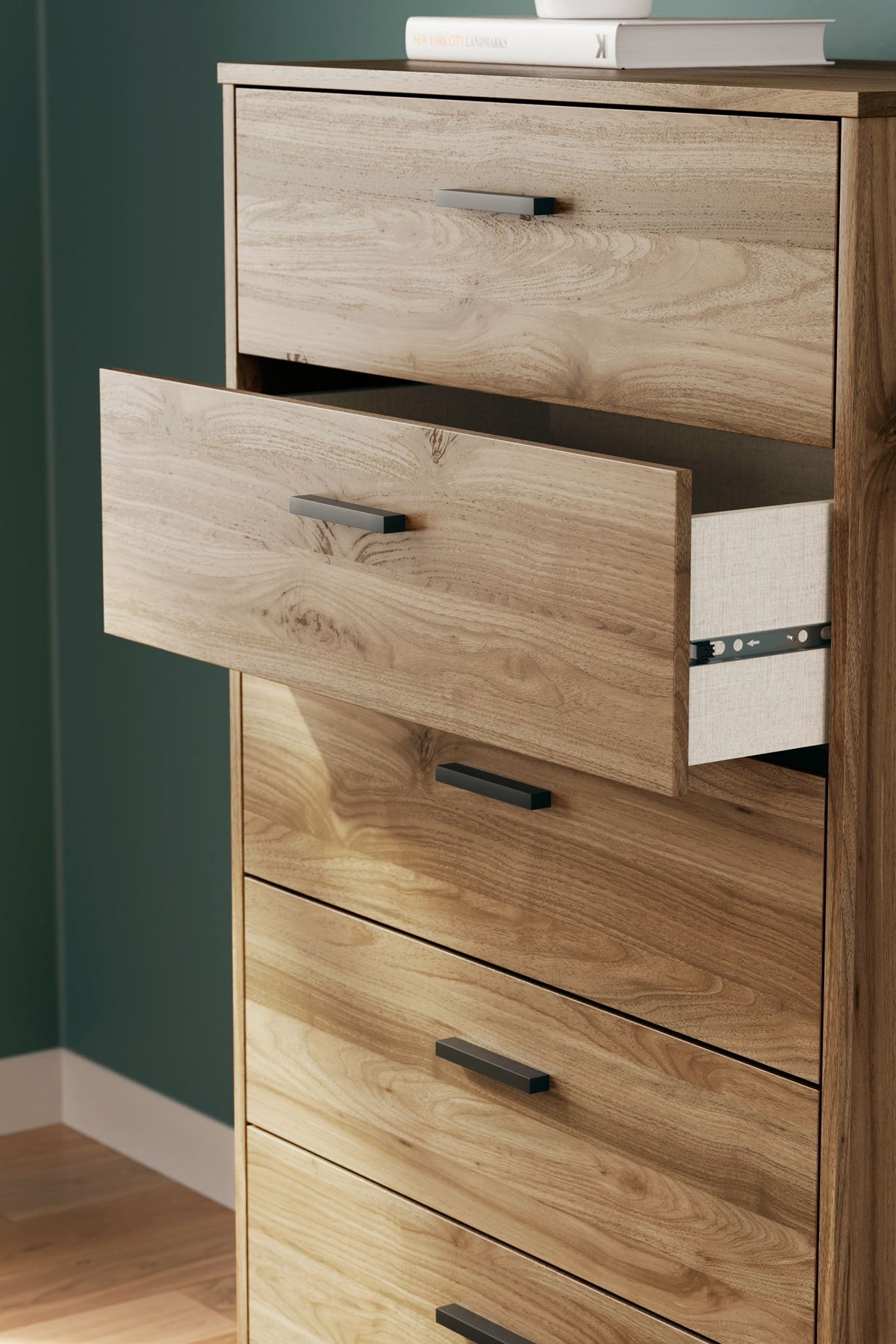 Deanlow - Five Drawer Chest - Honey