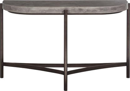 Lyon - Semi Circular Concrete And Metal Console Table