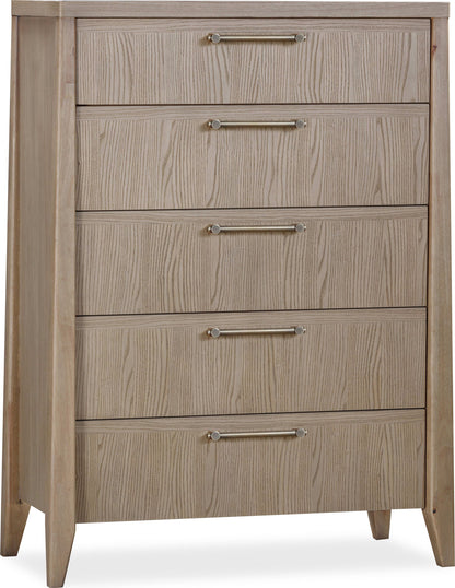 Sumire - Five Drawer Ash Wood Chest - Ginger
