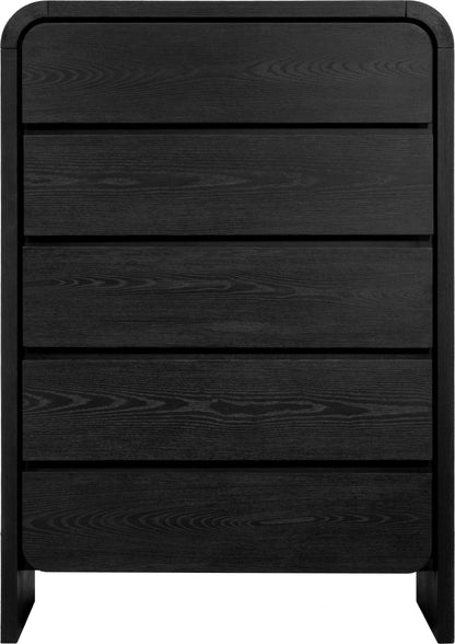 Elora - Five Drawer Chest - Jet Black Ash