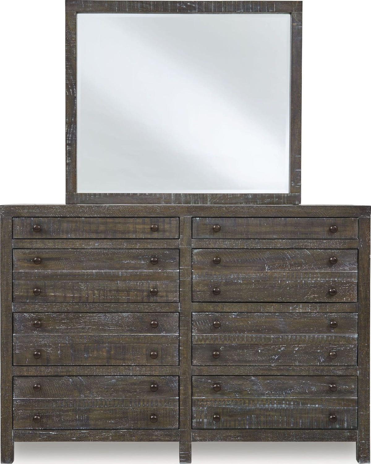 Townsend - Solid Wood Eight Drawer Dresser - Gunmetal (2024)
