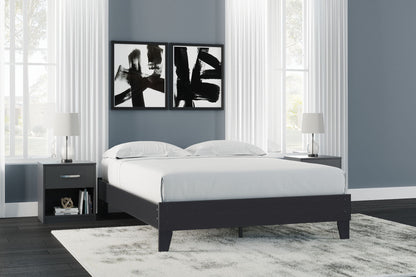 Finch - Queen Platform Bed - Black