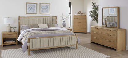 Furano - Five Drawer Ash Wood Chest - Ginger