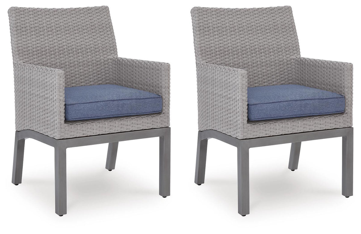 Half Moon Beach - Arm Chair With Cushion (Set of 2) - Blue / Gray