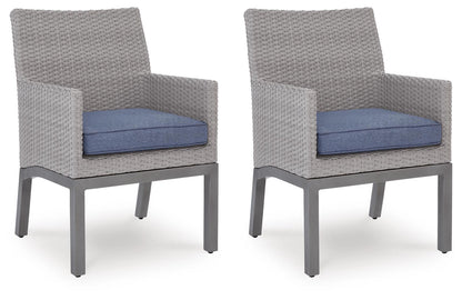 Half Moon Beach - Arm Chair With Cushion (Set of 2) - Blue / Gray