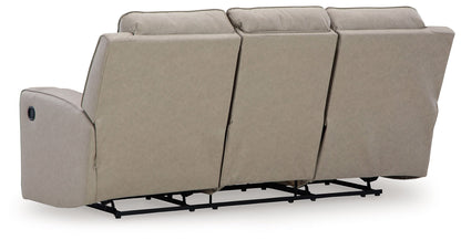 Lavenhorne - Reclining Sofa With Drop Down Table - Pebble