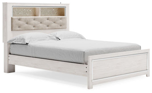 Altyra - Queen Panel Bookcase Bed With Roll Slats - White