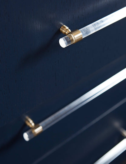 Argento - Six Drawer Dresser - Navy Blue And Burnished Brass (2024)