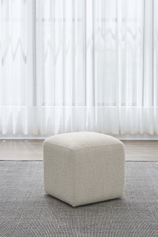 Liv - Fully Upholstered Dining Ottoman - Brun Boucle