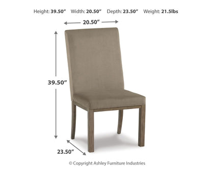 Chrestner - Dining UPH Side Chair (Set of 2) - Gray / Brown