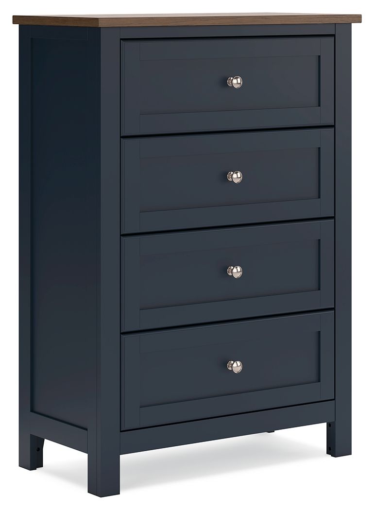 Landocken - Four Drawer Chest - Brown / Blue