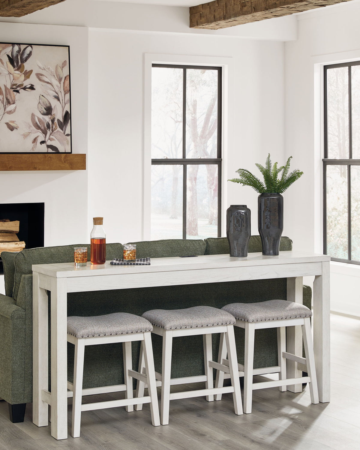 Robbinsdale - Rectangular Dining Room Counter Table Set (Set of 4) - Antique White