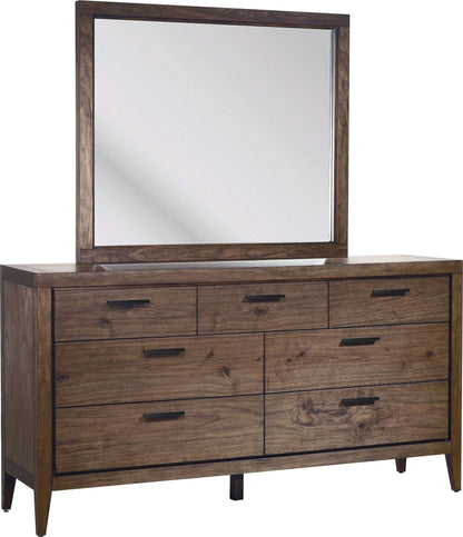 Boracay - Beveled Glass Landscape Mirror - Wild Oats Brown