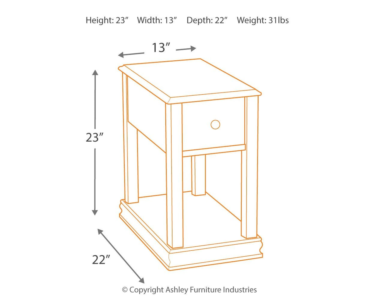 Breegin - Chair Side End Table - Removable Tray - Brown