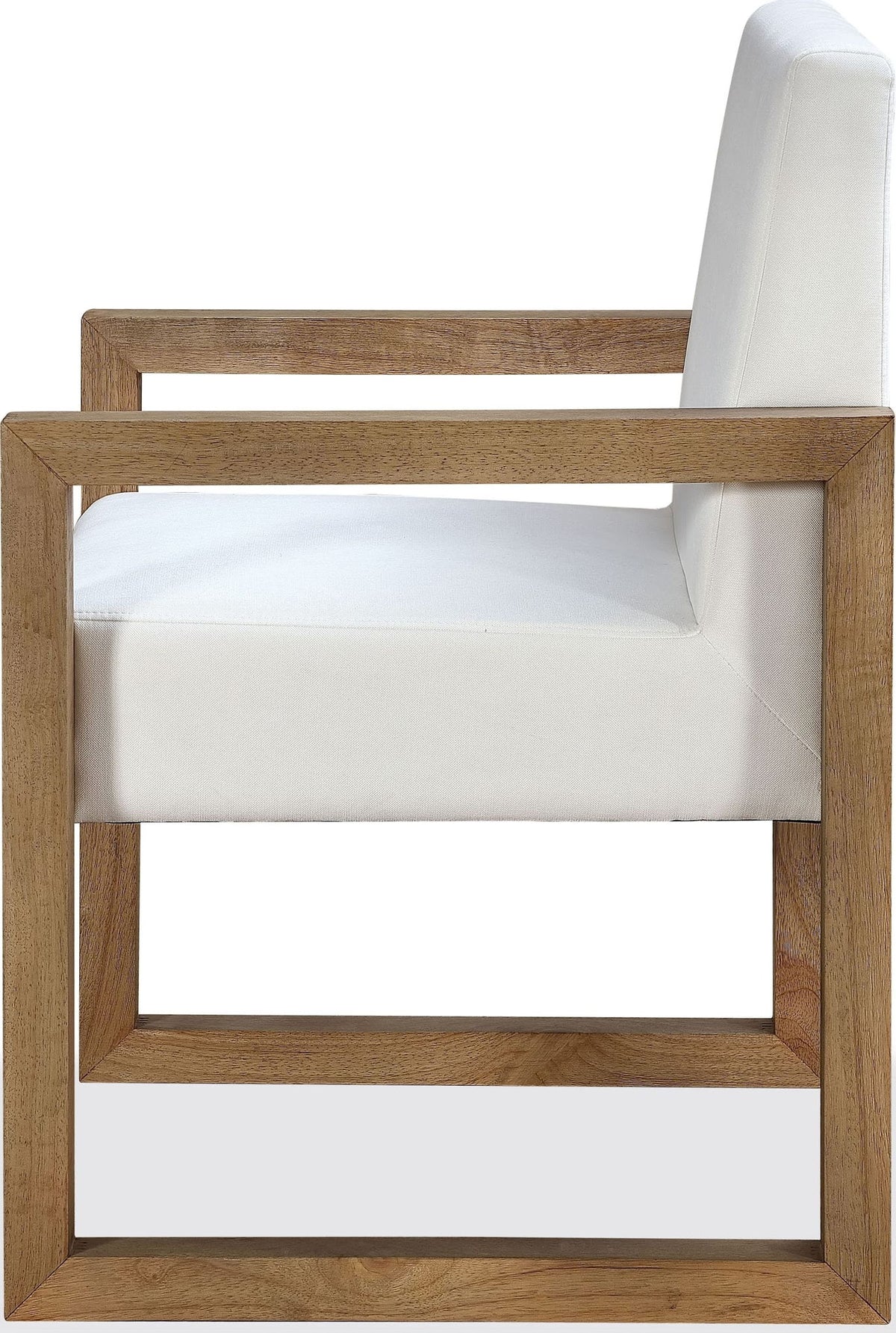 One - Modern Coastal Sled Leg Upholstered Dining Arm Chair (Set of 2) - White Pearl And Bisque