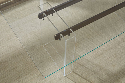 Crossroads 2.0 - Moorea Double Pedestal Rectangular Dining Table - Clear Acrylic, Glass And Bronze Metal