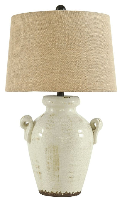 Emelda - Ceramic Table Lamp  - Cream