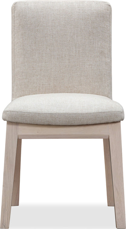 Liv - Solid Wood Dining Chair (Set of 2) - White Sand And Natural Linen