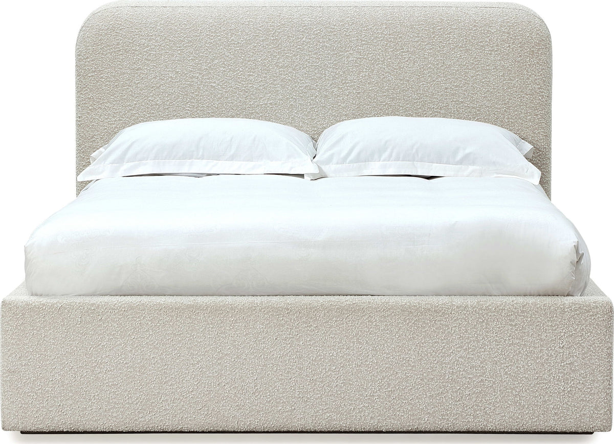 Virgil Off-White - Upholstered Platform Bed
