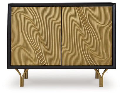 Tayner - Accent Cabinet - Black / Gold Finish