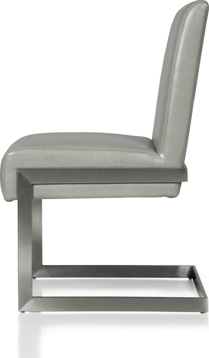 Coral - Synthetic Leather Upholstered Dining Chair (Set of 2) - Carrara / Stainless Steel