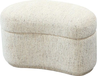 Afra - Fully Upholstered Storage Ottoman - Chinchilla