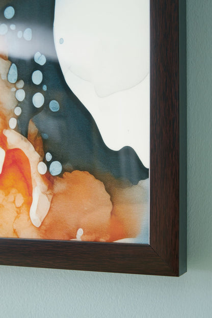 Foxenburg - Wall Art - Blue / Amber / White