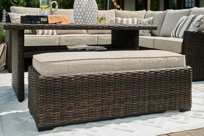 Brook Ranch - Sofa Sectional, Bench With Cushion (Set of 3) - Brown