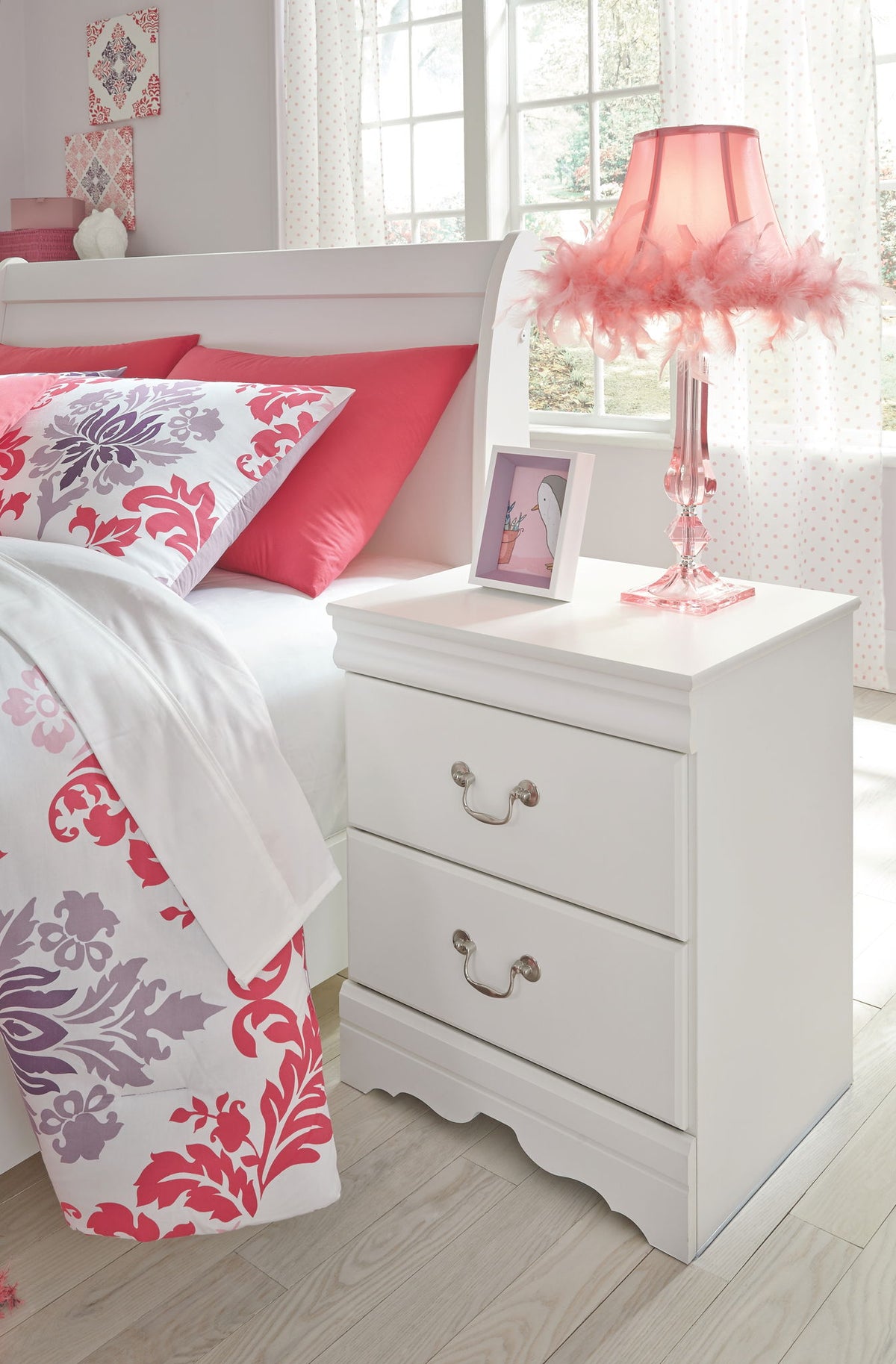Anarasia - Two Drawer Night Stand - White